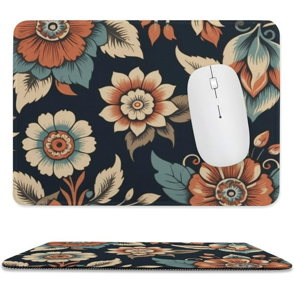 Flower Mouse Pad 7.9"x9.8", Cute Funny Mousepad for Working Computer Laptop Gaming, Stitched Edge Non-Slip Rubber Base, Home Office Decor Desk Accessories, Vintage Boho Spring Flower