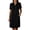 #0067-Black, variant on Cotton Linen Knee Length Dresses for Women Button Up Collared Henley Dress Short Sleeve Travel Dress with Pockets