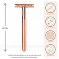 thumbnail image 2 of EXLEAF Safety Razor for Women with 5 Double Edge Blades,Double Edge Razor,Single Blade Razors for Women and Men,Reusable&Plastic Free-Rose Gold, 2 of 7