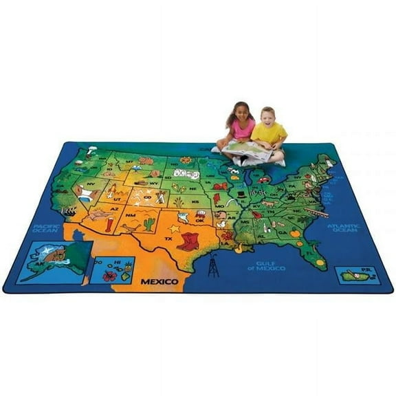 Carpets For Kids 2017 USA Learn & Play 7.67 ft. x 10.83 ft. Rectangle Carpet