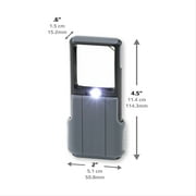 Carson MiniBrite Powerful 5x LED Compact Magnifier with Light & Protective Cover, Slide-Out Magnifying Glass