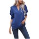 thumbnail image 1 of Camisa de gasa con cuello en V de color sólido informal de verano para mujer OAVQHLG3B Store lin121212, 1 of 5