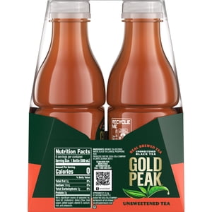 Gold Peak Unsweetened Black Tea Bottles, 16.9 fl oz, 6 Pack