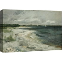 PixonSign Canvas Print Wall Art Ocean Wave Beach Shore Landscape Nature Wilderness Illustrations Fine Art Decorative Farmhouse/Country Relax/Calm/Cozy Multicolor Zen for Bedroom - 16"x24"