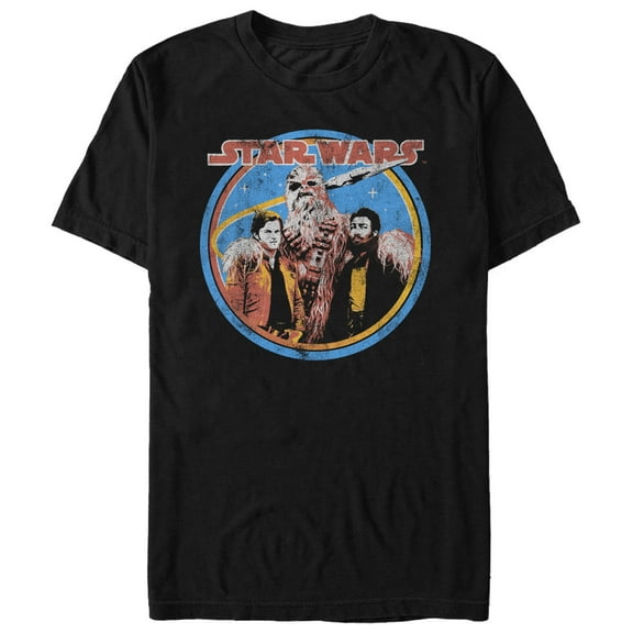 Men's Solo: A Star Wars Story Retro Smuggler Trio Graphic Tee Black Small