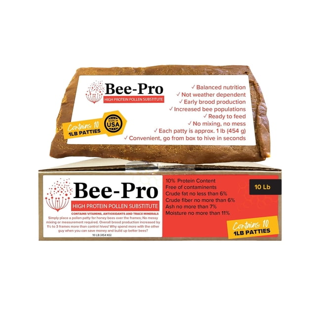 Bee-Pro Patties Mann Lake 4,5 kg Nutrición de Alta Proteína para Abejas