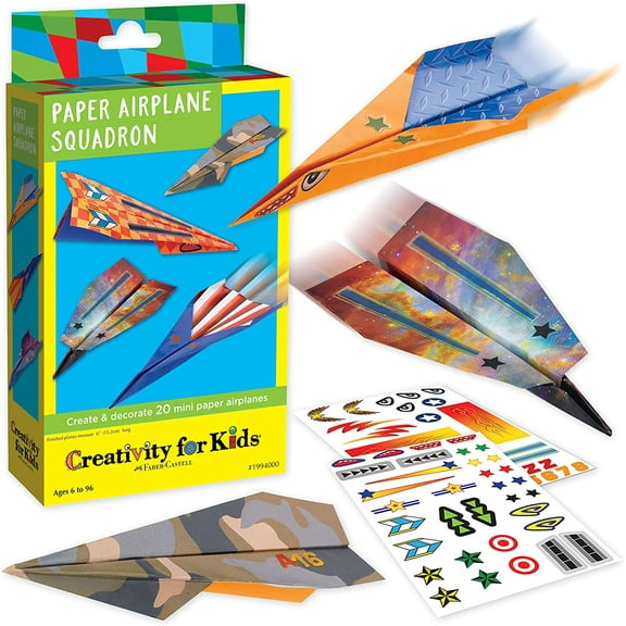 Creativity for Kids Paper Airplane Squadron Mini Kit, Craft Kit for Kids (Ages 6 )