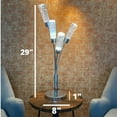 thumbnail image 4 of Finesse Decor Modern Five Acrylic Tube LED Table Lamp, Silver, 4 of 4