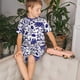 thumbnail image 4 of Balery Blue And White Porcelain Pattern Conjunto de Pijama Infantil de Manga Corta con Estampado – Ropa de Dormir de Algodón Suave-X-Large, 4 of 6