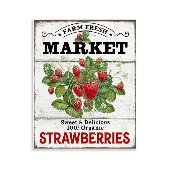 Stupell Industries Farm Fresh Strawberries Food & Beverage Painting Unframed Art Print Wall Art, 11 x 14
