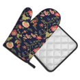 thumbnail image 2 of Bingfone Flower Print Oven Mitts Pot Holders Set 2 PCS for Kitchen for Cooking Grilling Baking BBQ Pot Holders Cook Essentials, 2 of 7
