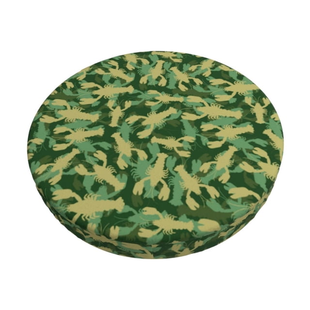 Disketp Crayfish Army Funda Redonda para Taburete, Funda de Cojín para Silla de Bar Suave y Elástica-14 inch