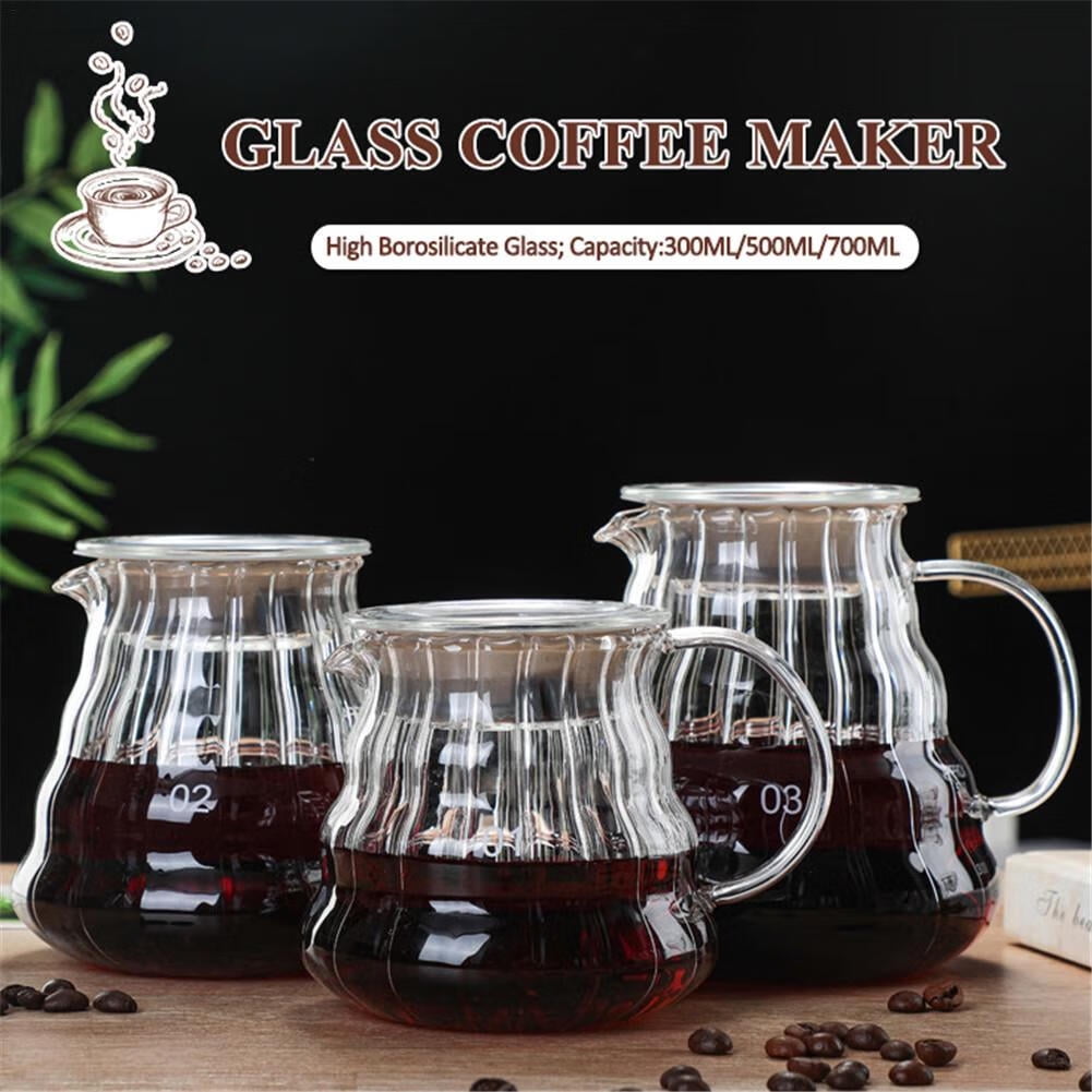Coffee Server Glass Coffee Tea Carafe Heat Resistant High Borosilicate