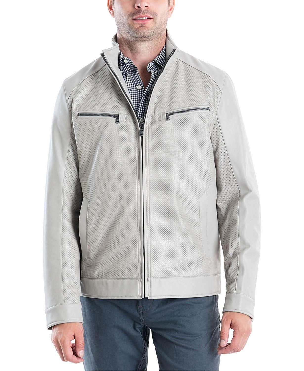 michael kors mens leather moto jacket