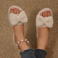 thumbnail image 5 of Wensltd House Slippers for Women With Bow Detail Plush Soft Comfort Women Fashion Flat Slipper, 5 of 9