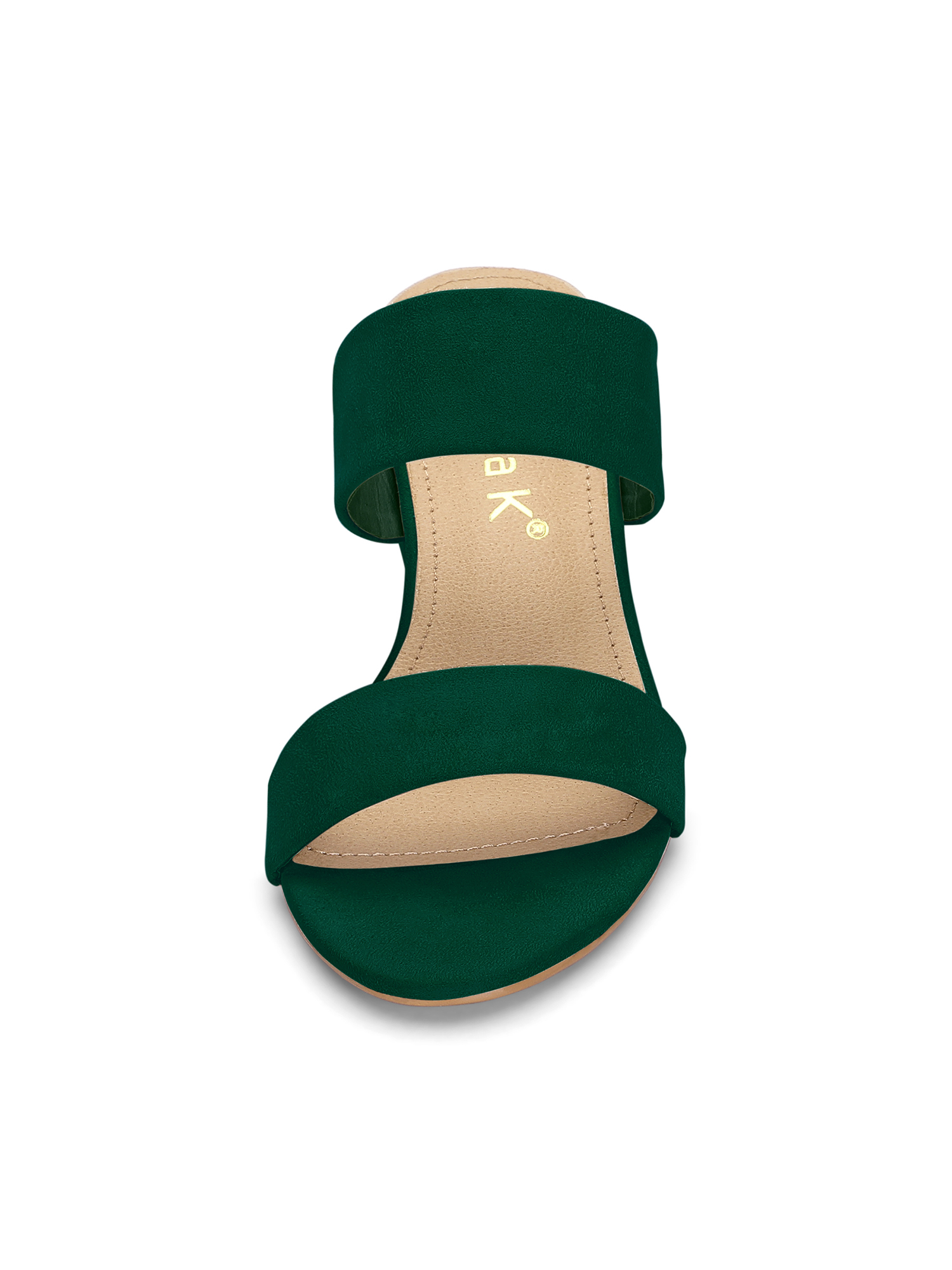Unique Bargains Women's Block Heel Dual Straps Slide Sandals