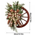 thumbnail image 2 of NO Christmas Wreath for Front Door, Winter Farmhouse Wagon Wheel Wreath,15.7in, 2 of 9