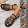 thumbnail image 4 of Fishnet Dressy Slides Sandals for Women Sexy Mesh Closed Toe Slingback Slip on Mules Flats Dress Sandals, 4 of 6