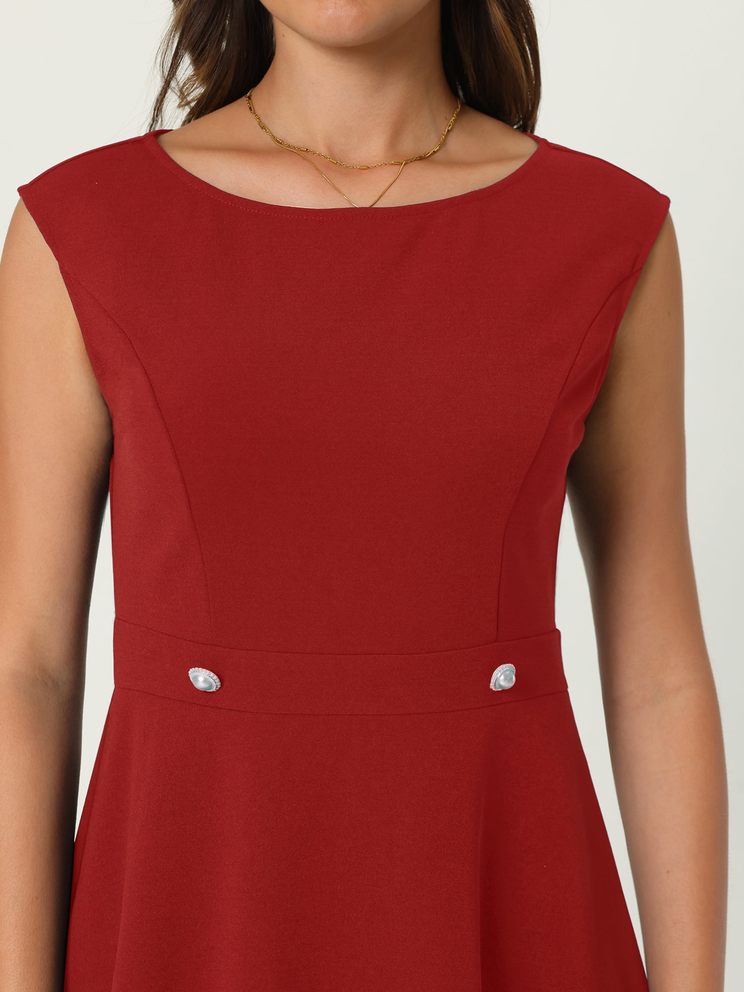 DARING DIVA Sleeveless Summer A-Line Casual Dress M Red