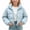 Blue, variant on CYRBOKO Girls Puffer Jackets, Long Sleeve Lightweight Lapel Zip Up Winter Outerwear Black Size 10-12 T