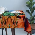 thumbnail image 4 of Burnt Orange Floral Table Cloth Waterproof Tablecloths, Tropical Botanical Leaves Floral Tablecloth Dining Table Cover for Kitchen Party Tabletop Outdoor, Rectangle Tablecloth 54x108 Inch, 4 of 9
