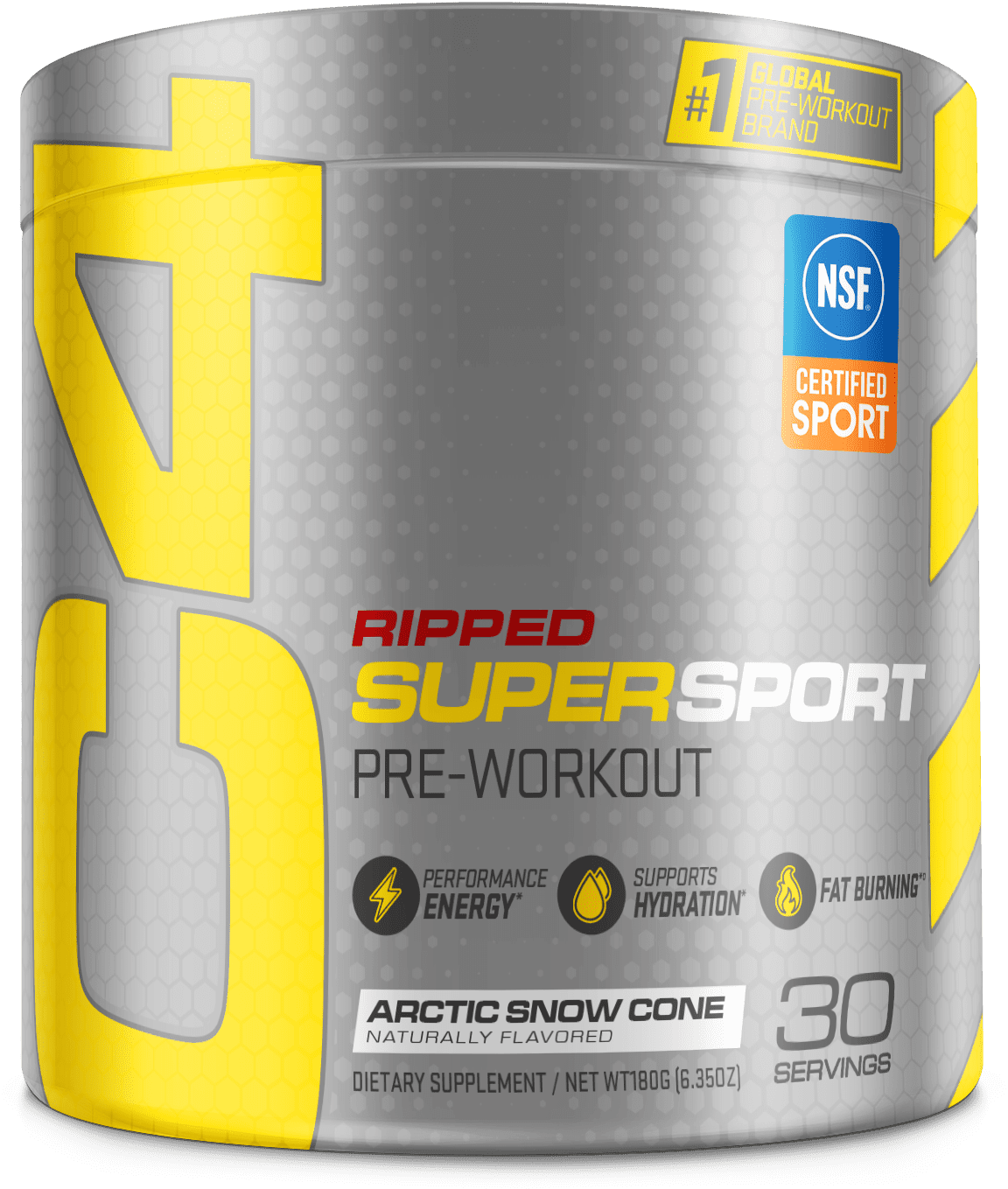 Cellucor C4 Super Sport Ripped Pre-Workout Powder, Arctic Snow Cone, Fat Burner, Energy, Hydration, 30 Servings
