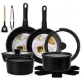 thumbnail image 1 of Sartenes Antiadherentes, Juego de 17 Ollas, Juego de Sartenes con Mango Desmontable, Bater&iacute;a de Cocina Apto para Lavaplatos Y Horno (Negro), 1 of 8