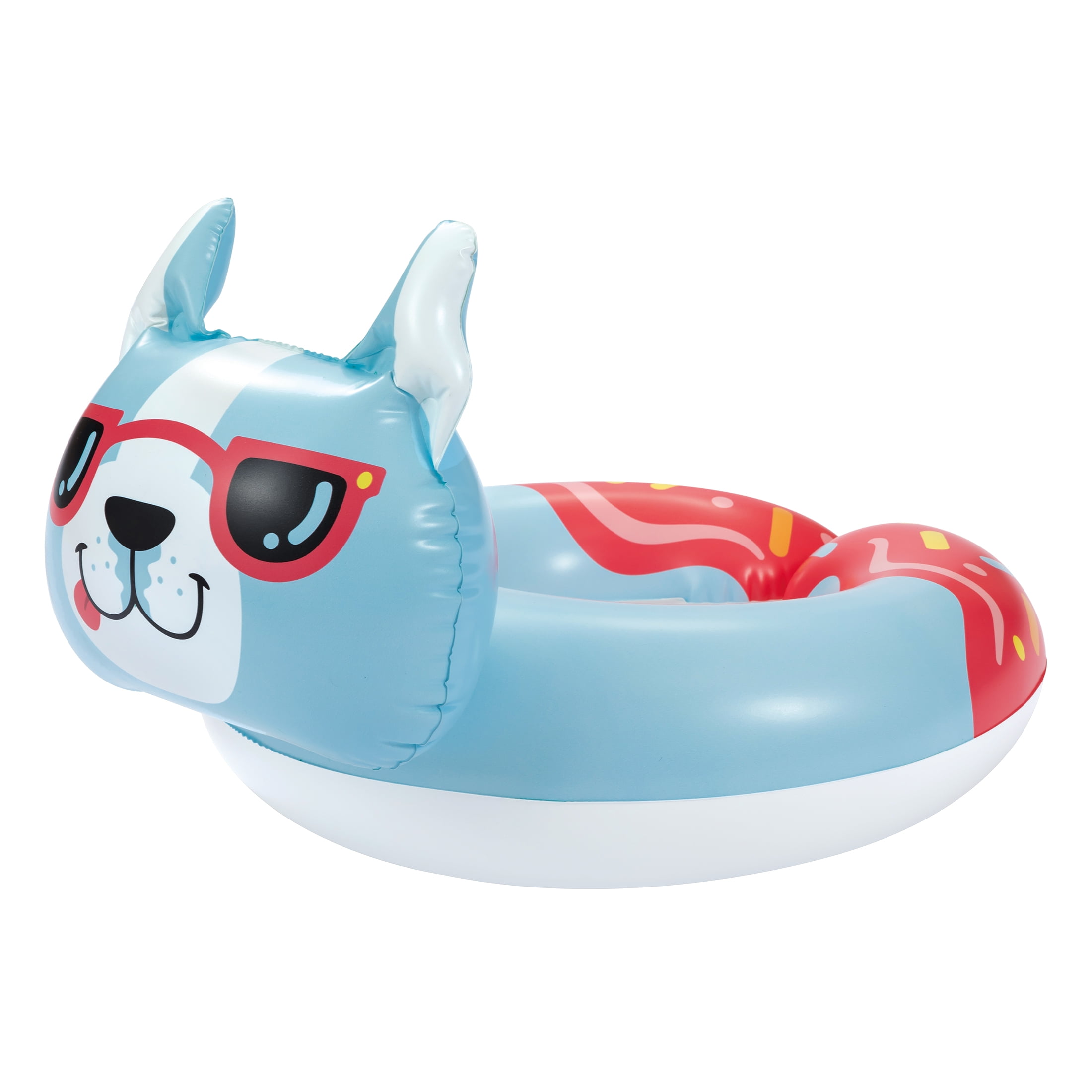 Bluescape Blue Donut Dog Split Inflatable Swim Ring for Kids, Ages 3 to 6, Unisex