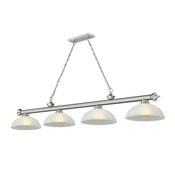Z Lite 2306-4BN-DWL14 4 x 60W Cordon Medium Dimmable Billiard Light, White Linen