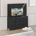 thumbnail image 4 of De anchura cómoda con 10 grande cajones para 55 long mesa de TV con power outlet entertainment center almacenamiento fabric cajón unidad para dormitorio closet entrada sturdy metal frame negra, 4 of 9
