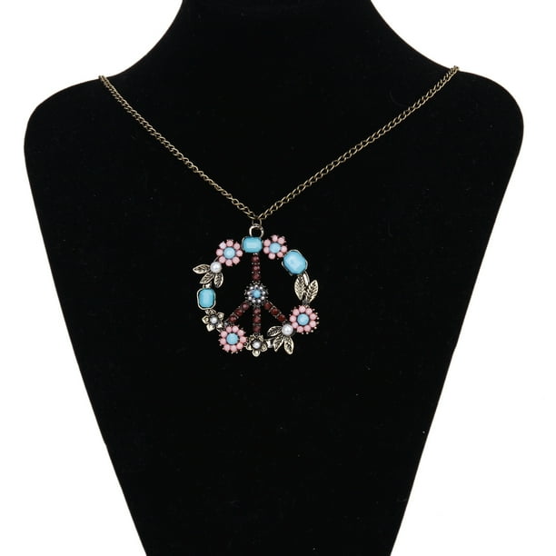 Collar con colgante de símbolo de flor de acrílico con dulces encantadores Fernando collar de paz