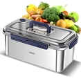 thumbnail image 1 of Graflsoa Premium 316L Stainless Steel Airtight Food Storage Container with Date Tracker, Leakproof Design, Hidden Handle, and Stackable Feature for Kitchen, Fridge, and Outdoor Use - 5.6L Capacity, 1 of 6