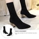 thumbnail image 4 of WORGEOUS 1 par de botas de calcetín con punta puntiaguda Zapatos de tacón alto grueso para mujer para otoño invierno, 4 of 8