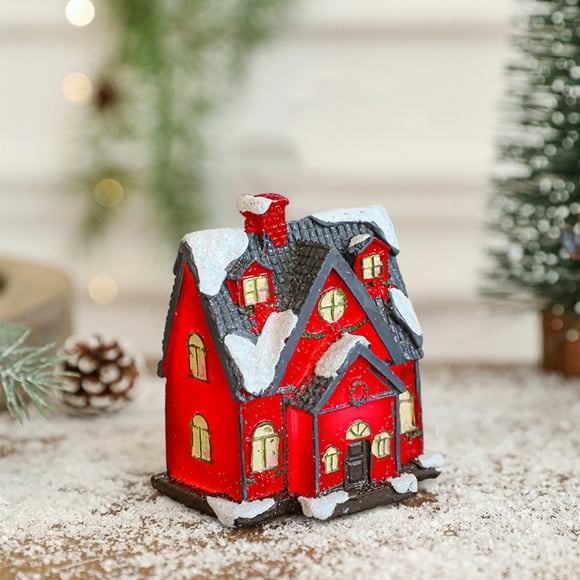 Black and Friday Deals 2024,Cyber and Monday Deals 2024 Ihhxbz Christmas Winter Village Houses Set Led Lighted Diy Christmas Figurines Christmas Miniature Resin Ornament Kits Christmas Cedar Bare Br