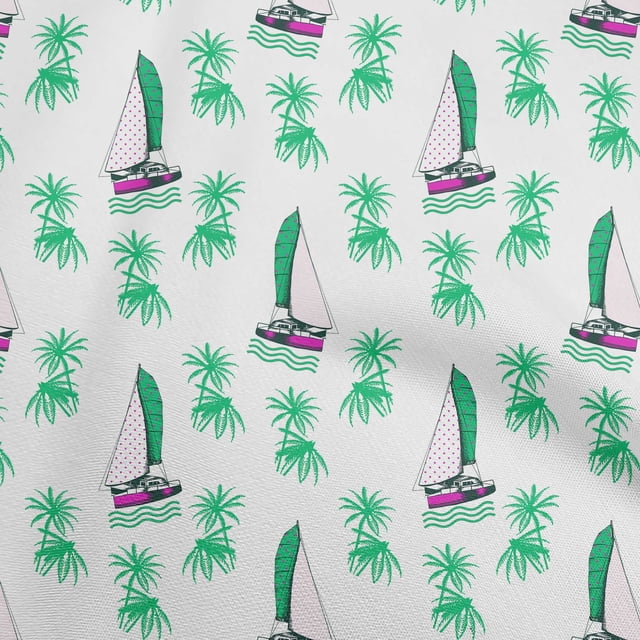 oneOone Cotton Jersey Green Fabric Beach Craft Projects Decor Fabric Printed By The Yard 58 Inch Wide