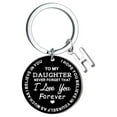 thumbnail image 1 of Llaveros para mujer, llavero de billetera, llavero de auto, lindo llavero DIY para mi hija, llavero de acero inoxidable negro con apellido de 26 letras, 2,5 cm, decoraciones de moda, 1 of 3