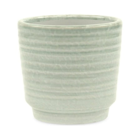 Contemporary Home Living 4.5" Green Round Ripple Tapered Planter