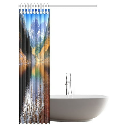 Pop Lake House Decor Collection Shower Curtain Serenity Of Mountain Lake Small Forest Scene Art Bathroom Decor Set 48x72 Inch Walmart Canada