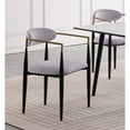 thumbnail image 2 of Miekor Furniture Modern Contemporary 5pc Dining Set White Sintered Stone Table and Gray Chairs Fabric Upholstered Stylish Furniture 93699, 2 of 12