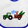 thumbnail image 4 of Inktastic Plaid Christmas Tractor With Cute Reindeer Boys or Girls Baby Bib, 4 of 4