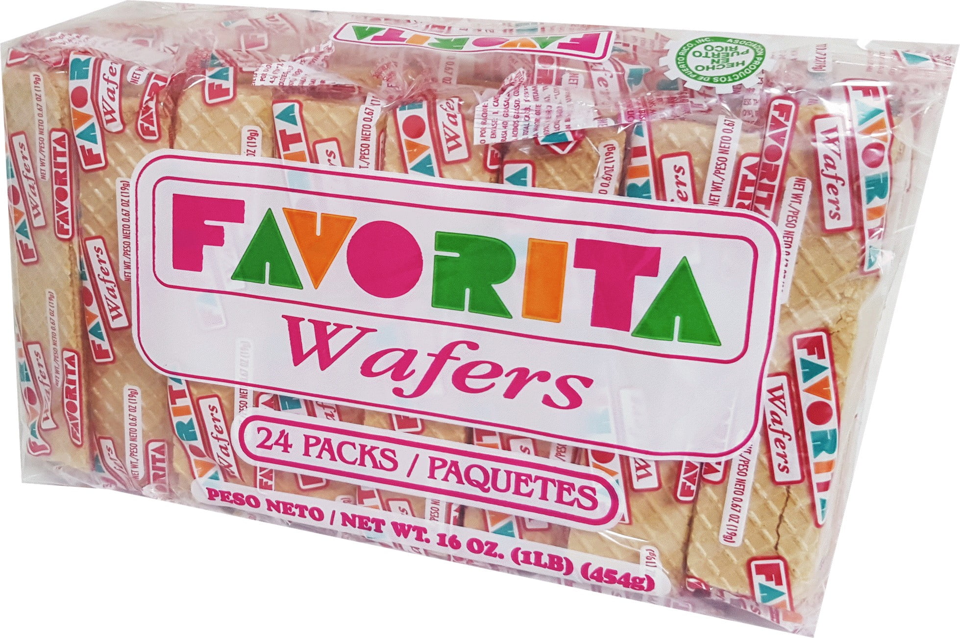 (3 pack) Favorita Wafers (Galletas Favorita) Puerto Rico's beloved wafer cookie - 1 pack of 24