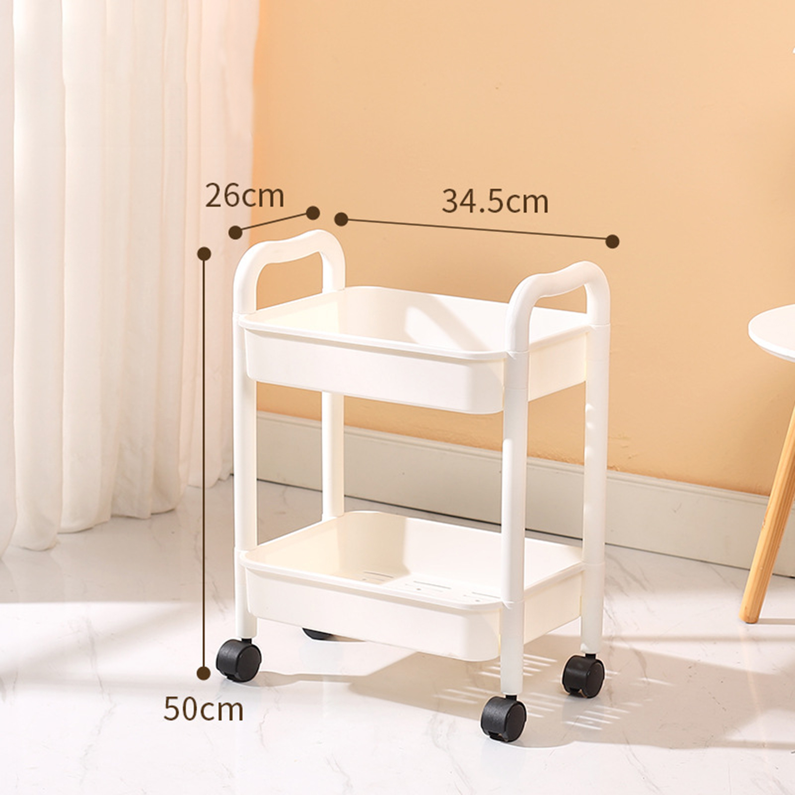 2/3/4Tier Kitchen Rolling Cart Durable Movable Rolling Cart for Dorms