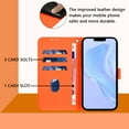 thumbnail image 3 of Allytechgroup Compatible with iPhone 15 Pro Wallet Case, Credit Card Holder PU Leather Flip Kickstand Protective Shockproof Cover Women Men for iPhone 15 Pro, Orange, 3 of 8