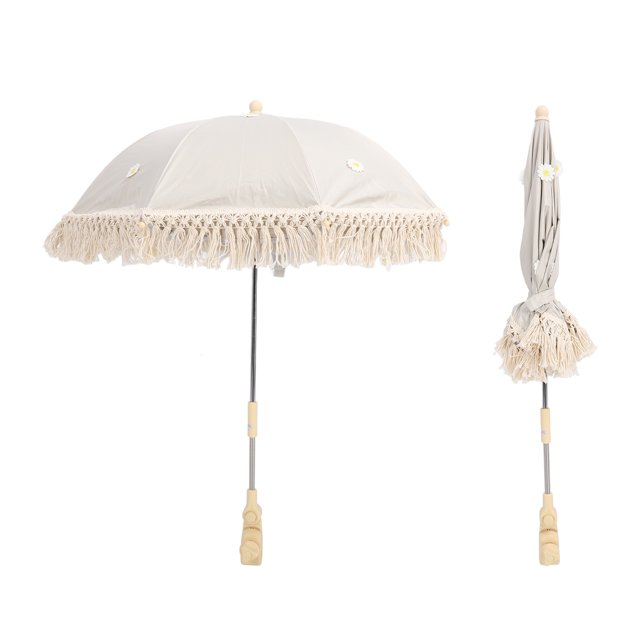 Parasol pour Bébé, Parapluie Universel Mignon FPS 40+ avec Pince Réglable, Protection UV Pare-Soleil, Parapluie Imperméable pour Chariot, Vélo, Fauteuil Roulant, Chaise de Plage