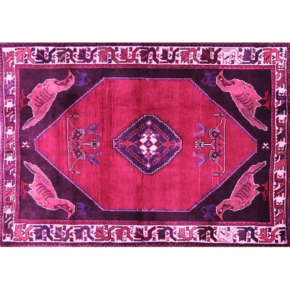 Ahgly Company Indoor Rectangle Persian Pink Traditional Area Rugs, 8' x 12'