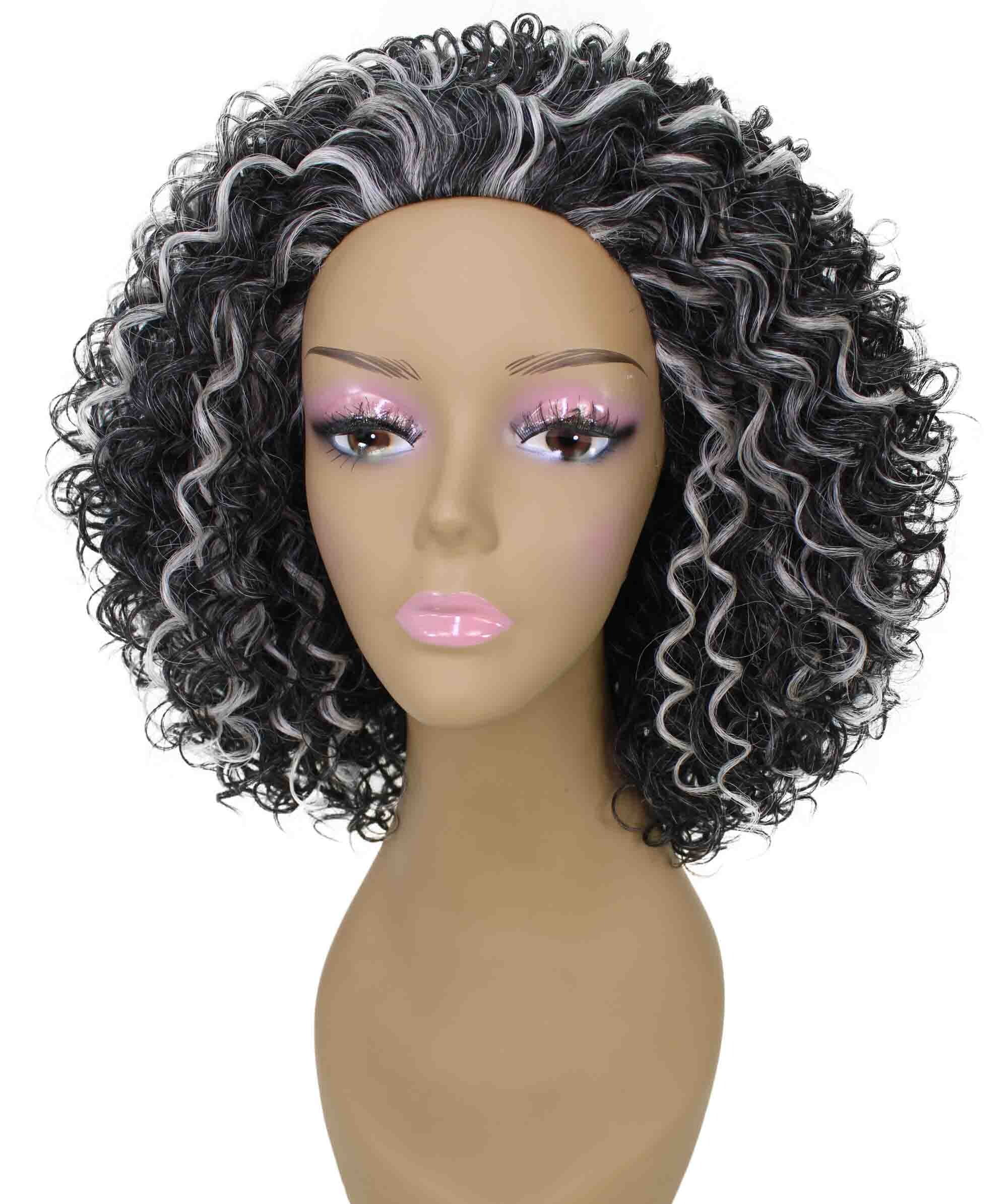 LUXLUXE Vale Curly Layered 12 in Long Half Wig No Lace Wig, Heat Resistant Fibers, 16+ Shades of Natural, Dip Dyed, & Blended Colors