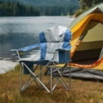 thumbnail image 4 of Dozzle Heavy Duty Portable Camping Chair - 500 lb Capacity Oversized Seat, Includes Cooler Bag, for Camping, Backyard, Beach , Blue,1PCS, 4 of 5