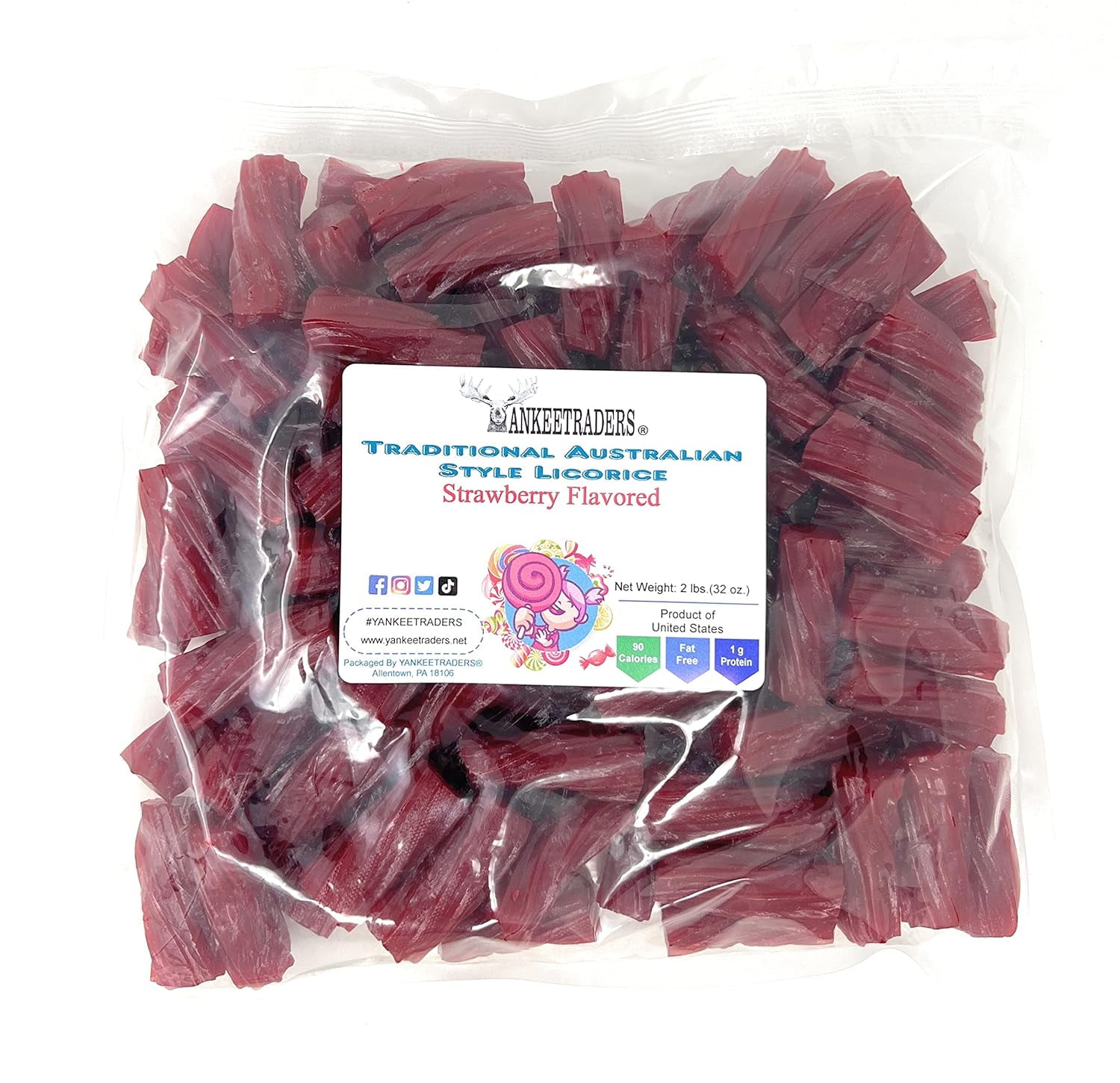 YANKEETRADERS® Australian Style Red Strawberry Licorice - 4 Pounds