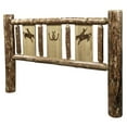 thumbnail image 3 of Glacier Country Collection Queen Headboard w/ Laser Engraved Bronc Design, 3 of 5