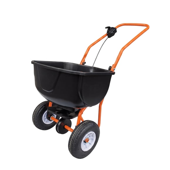 Superior Engrais à Conducteur Marchant et Épandeur de Graines – Semoir de 70 Lb, Pneus Pneumatiques de 8 Pouces, Largeur Réglable de 0 à 10 Pi, Poignée Ergonomique – Idéal pour Pelouse et Jardin, Noir, TC2433
